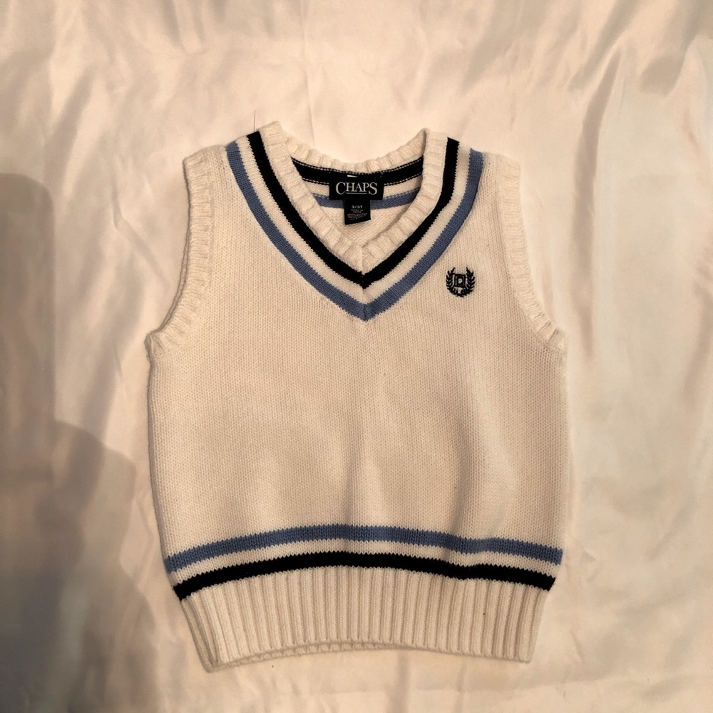 Caps White Toddler Sweater Vest